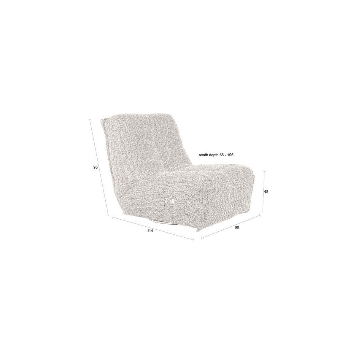 SESSEL Hamilton Elektrischer Cappuccino/ Taupe - Beige, Kunststoff (88/95/114cm) - Dutchbone
