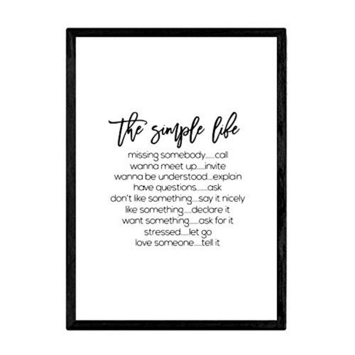 POSTER Inspirierender Spruch A3 Schwarzer Rahmen - Schwarz, Papier (29.7/5/42cm) - Nacnic