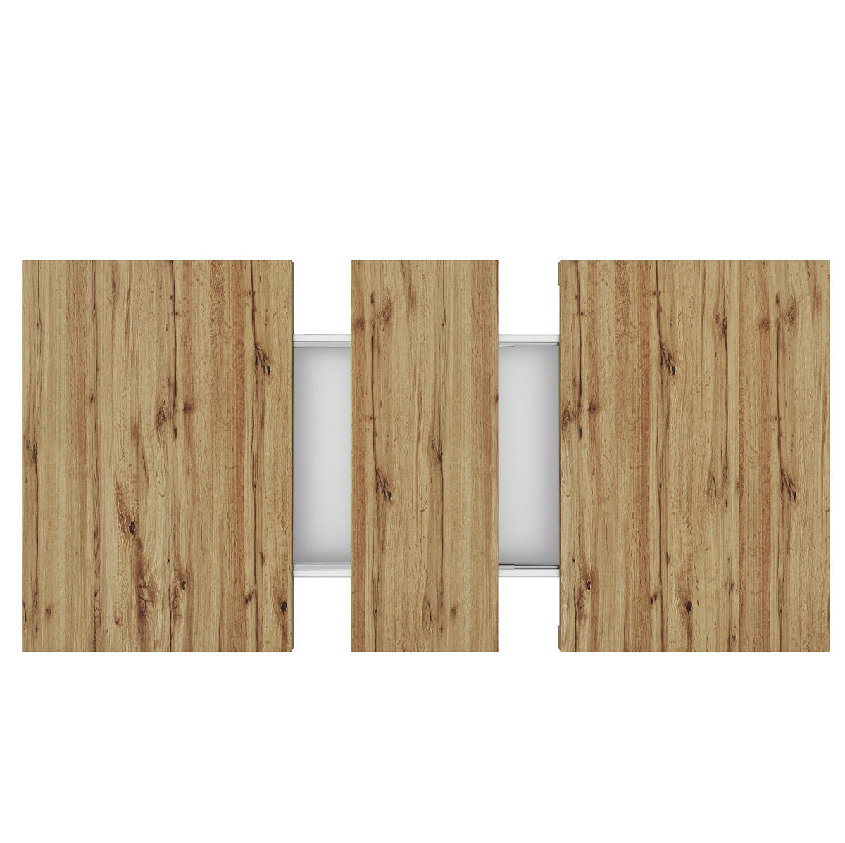 ESSTISCH aus MDF 110-140x80x75 cm Natur/Weiß ausziehbar mit Stauraum und Soft-Close-Klappe - Weiß, Holzwerkstoff (140/80/75cm) - Modfu