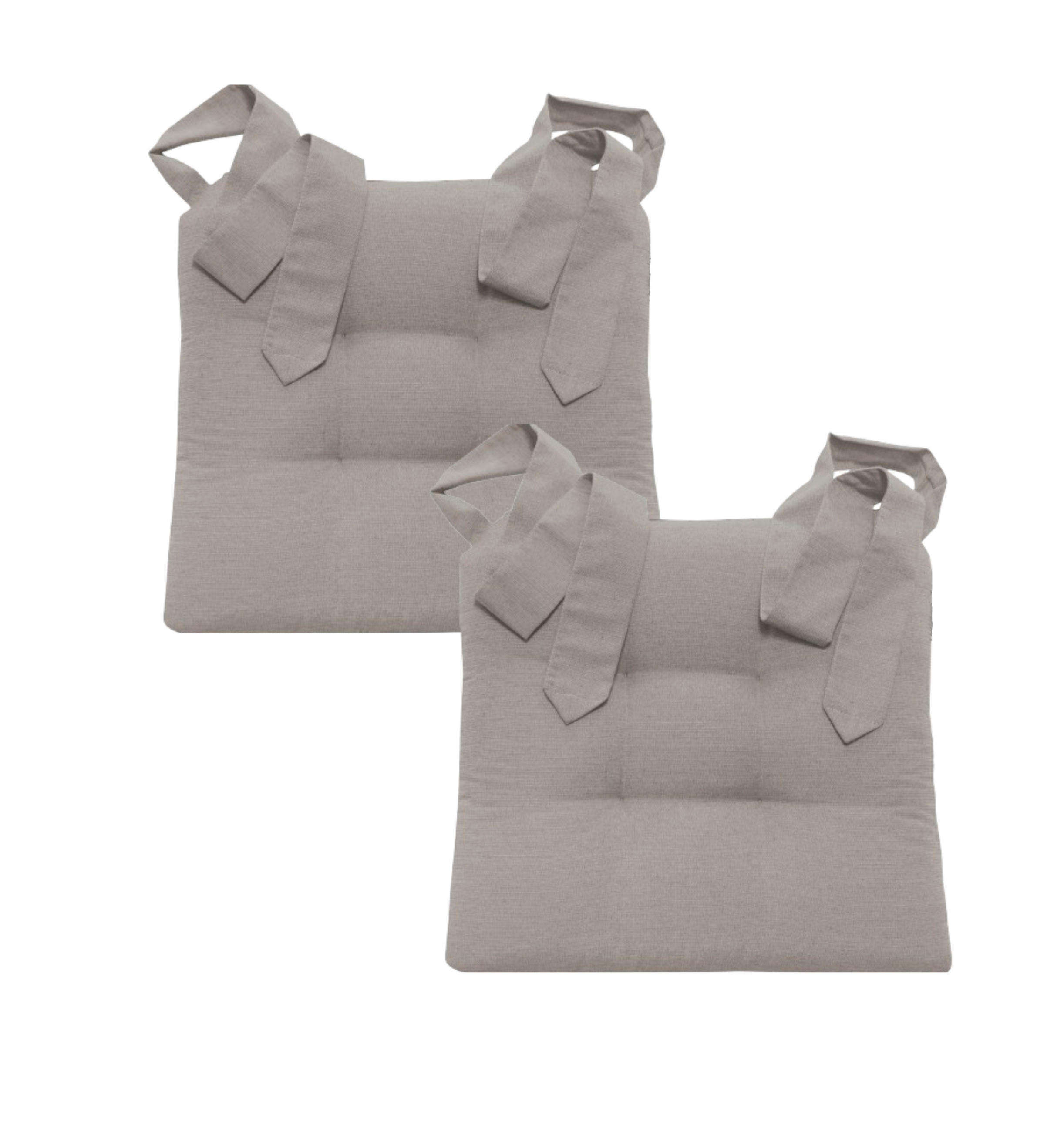 STUHLKISSEN Fino mit Schleifenband 2er Set taupe - Taupe, Textil (46/42/7cm) - Magma Heimtexx