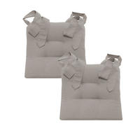 STUHLKISSEN Fino mit Schleifenband 2er Set taupe - Taupe, Textil (46/42/7cm) - Magma Heimtexx