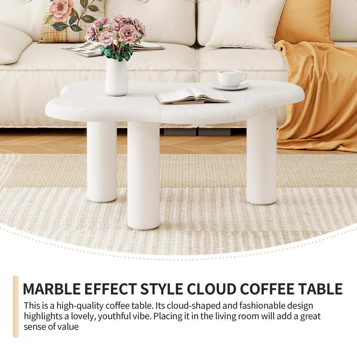 COUCHTISCH Weiß 91/63/40 cm - Weiß, Holzwerkstoff (62.5/90.8/40cm) - PANGIVO