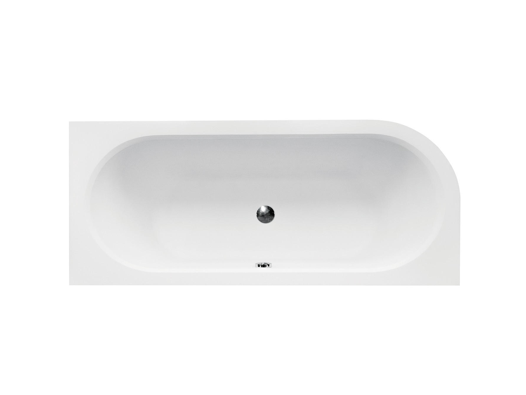 BADEWANNE Eckwanne AVITA 160/75 Rechts + Schürze + Ablage + Kopfstütze Ablauf Füße - Weiß, Kunststoff (75/55.5/160cm) - bad land