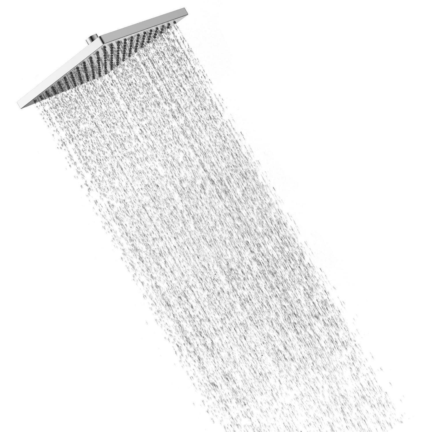 REGENBRAUSE Duschkopf 300 x 300 mm Eckig Edelstahl Chrom - Silberfarben, Metall (30/12.7/30cm)