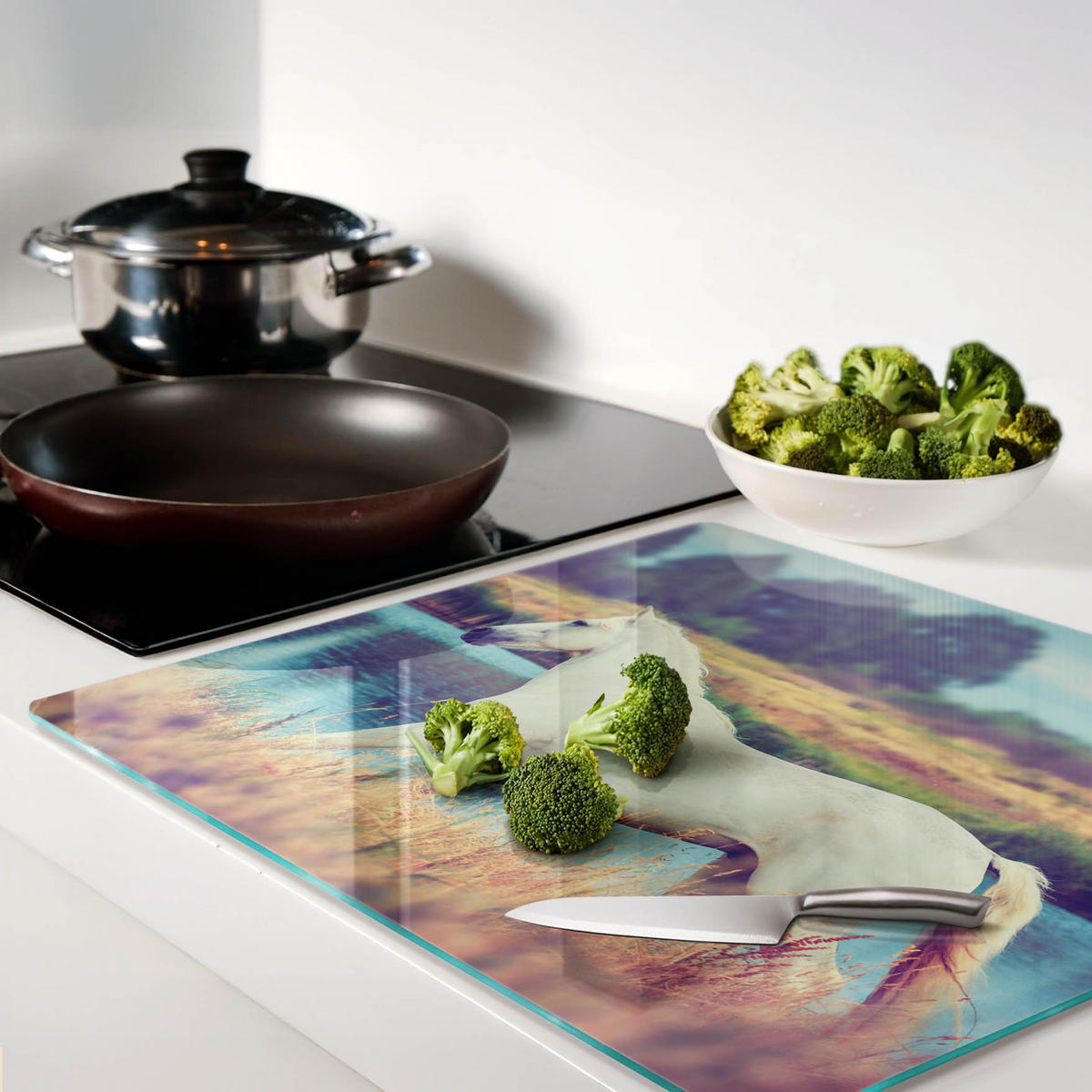 GLASPLATTE 60x52 cm Schimmelsee - Braun, Glas (60/0.4/52cm) - TULUP