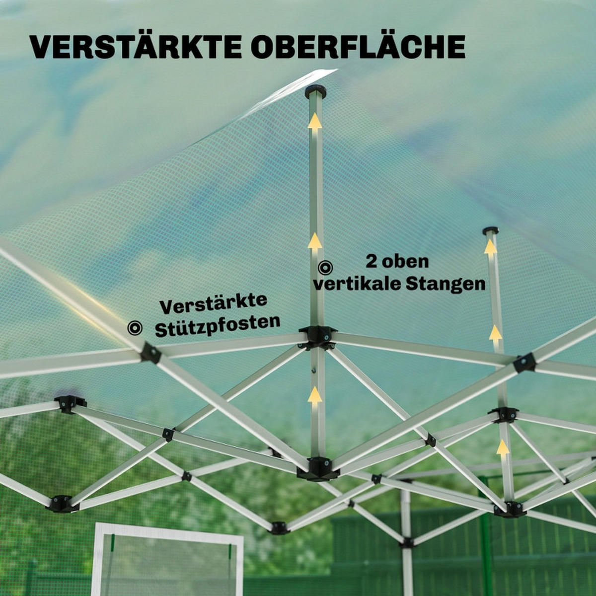 GEWÄCHSHAUS aus Polyethylen 295x200x270 cm in Grün mit Pop-up-Design - Grün, Kunststoff (200/270/295cm) - Modfu