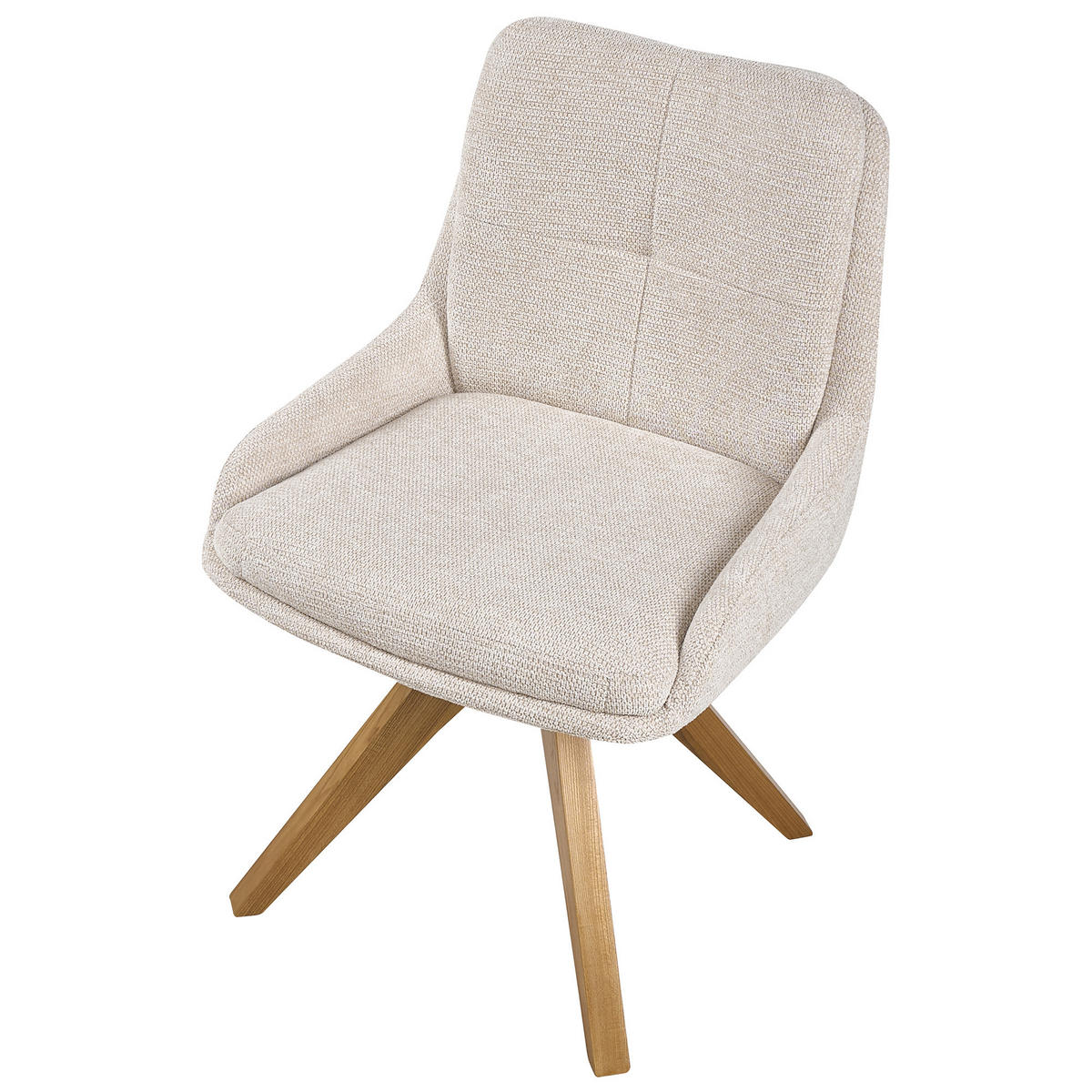 ESSZIMMERSTUHL 2er Set drehbar Stoff Hellbeige Dorris - Beige, Textil (64/86/66cm) - Beliani