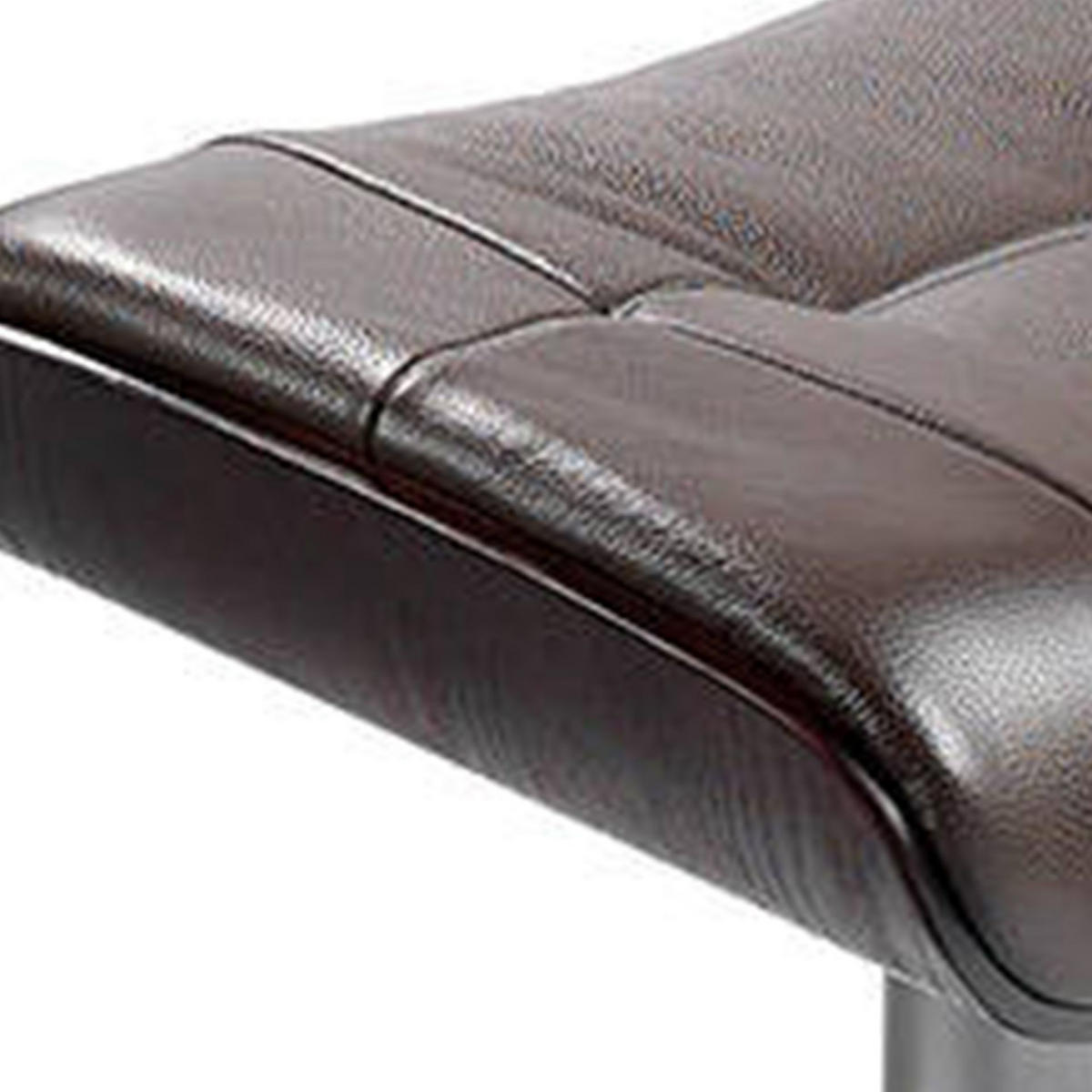 FUSSBANK Ottomane Leder schokoladenbraun 39/52/40 cm - Kastanienfarben/Rotbraun, Leder/Metall (39/40/52cm) - ANGEL CERDA