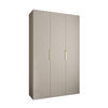 DREHTÜRENSCHRANK 245,5/150/50 3-türig - Kaschmir/Goldfarben, Holz/Metall (150/245.5/50cm) - Abiks Möbel