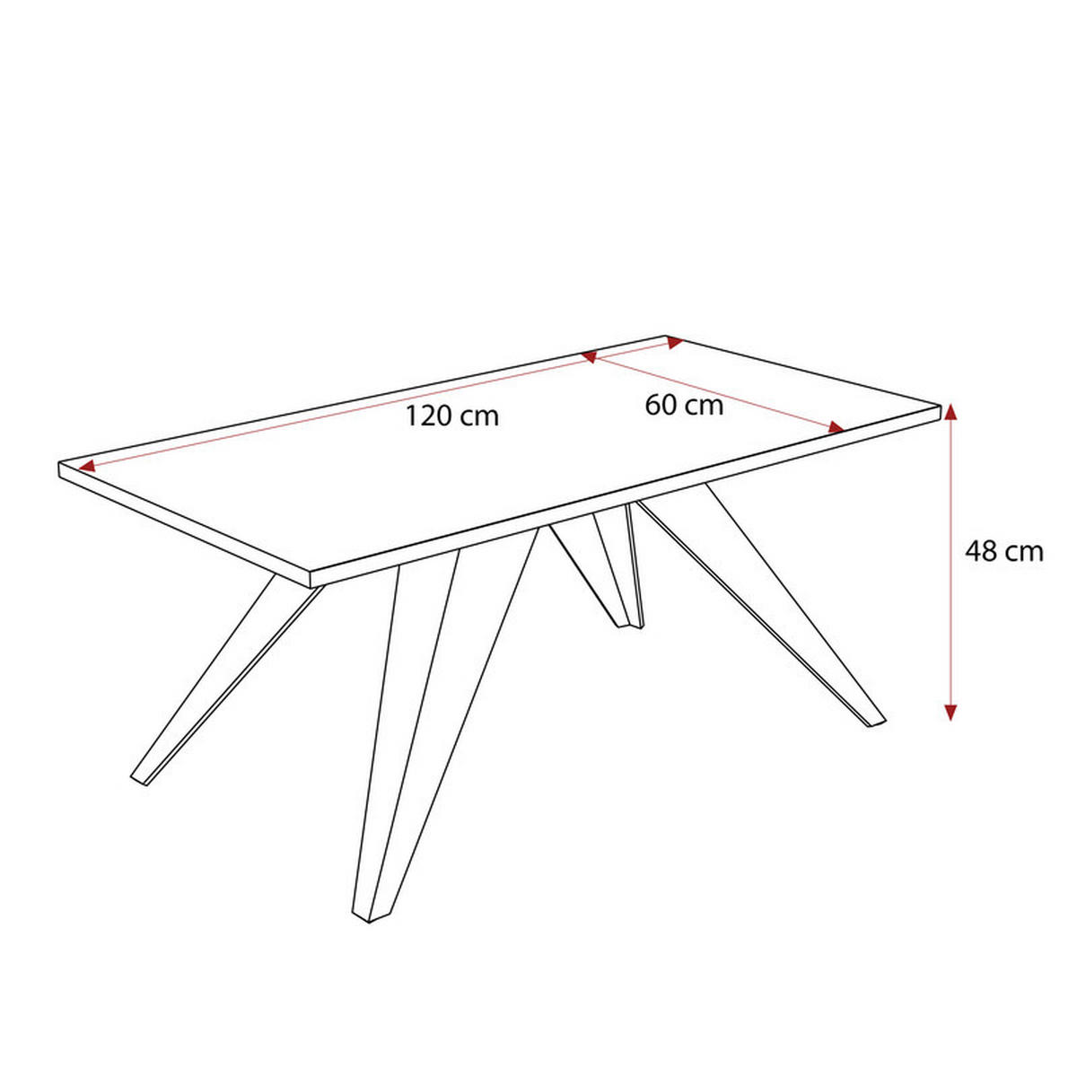 COUCHTISCH AIRA 120/60/48 cm Rechteckig, Weiß/Grigia Pietra (Steingrau) - Weiß/Grau, Metall (60/120/48cm) - Idohome