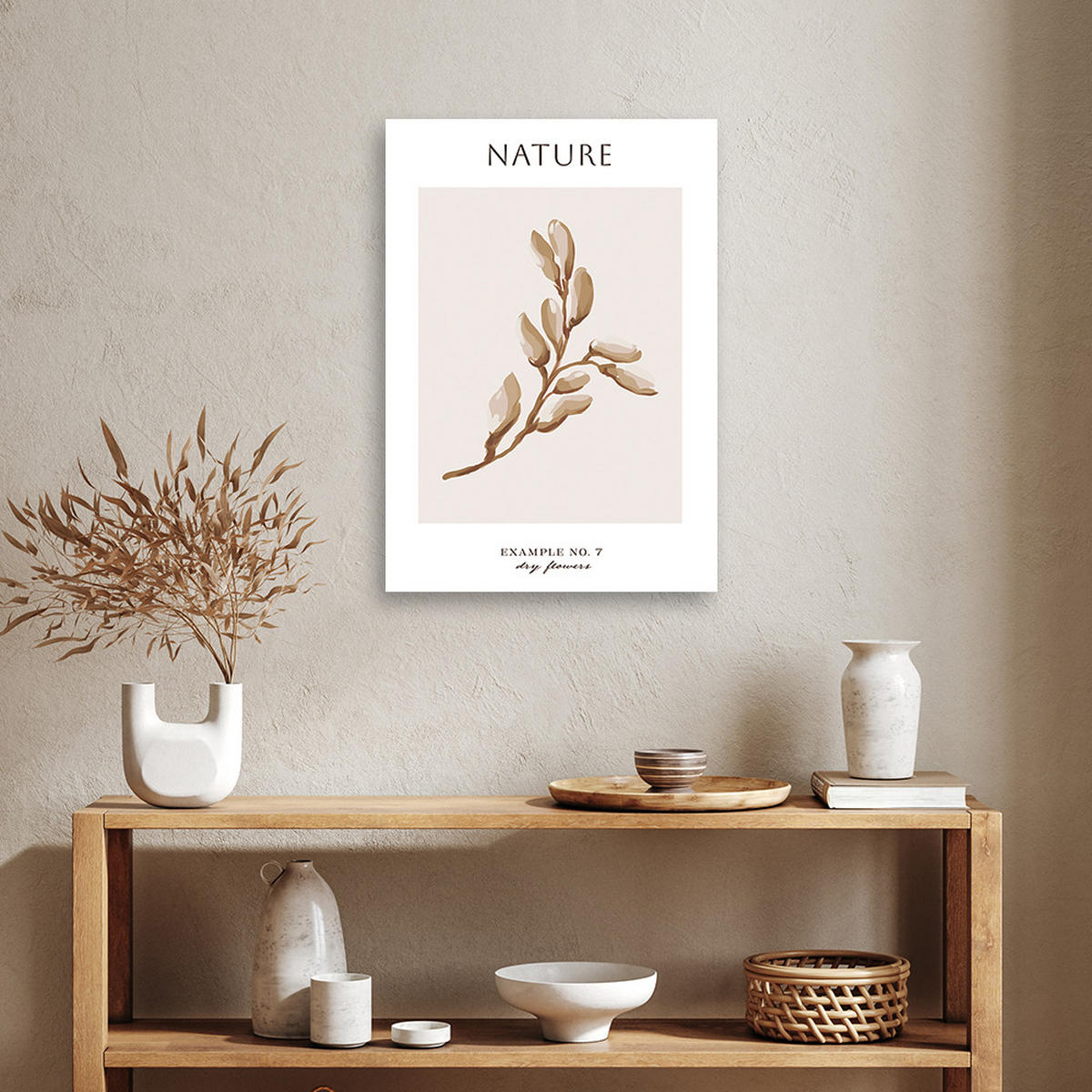 WANDBILD trockene blume natur - Beige, Textil (40/60cm) - Feeby