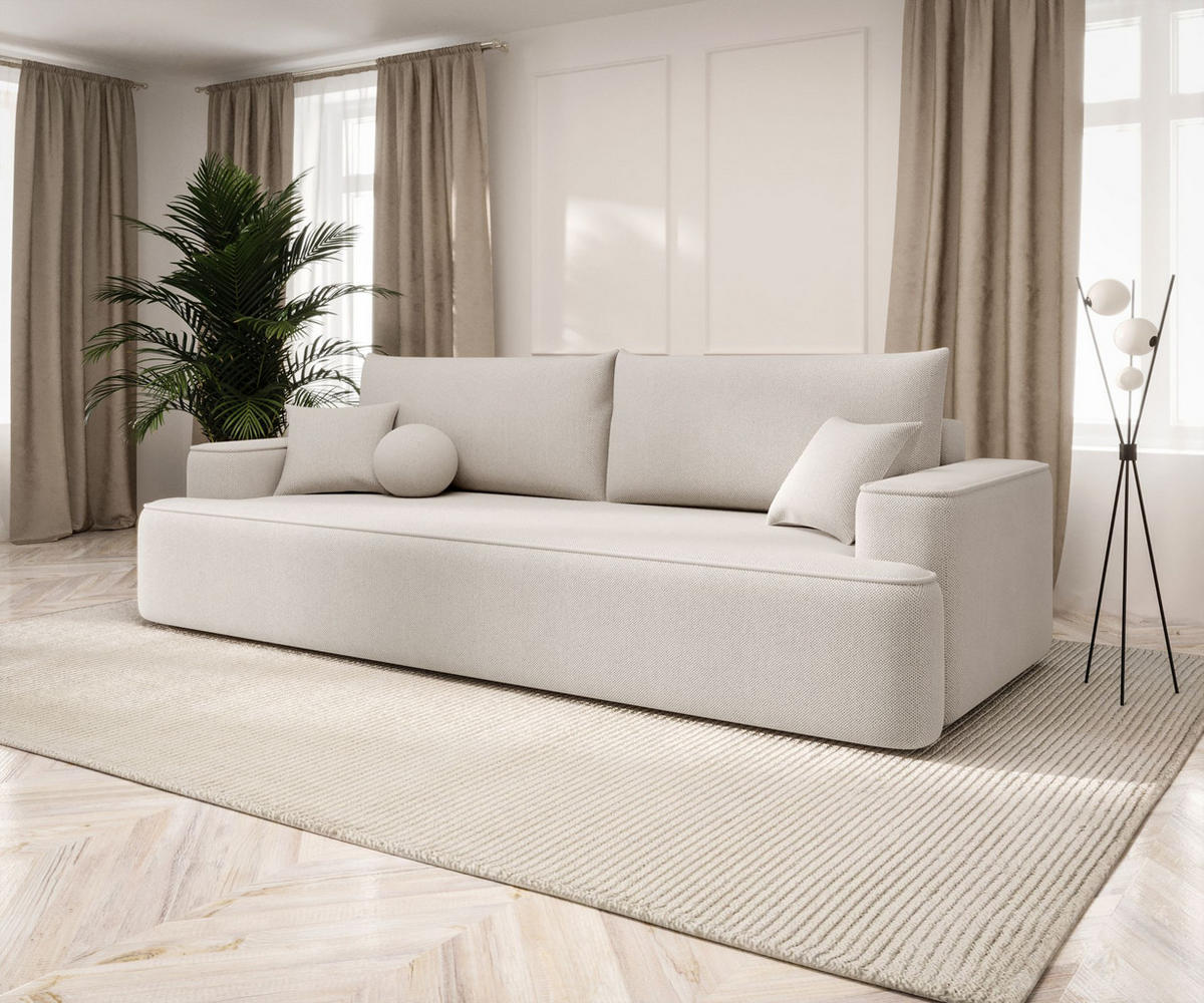SOFA mit Schlaffunktion FIGO Curio 02 - Creme, Textil (250/75/150cm) - Bedante