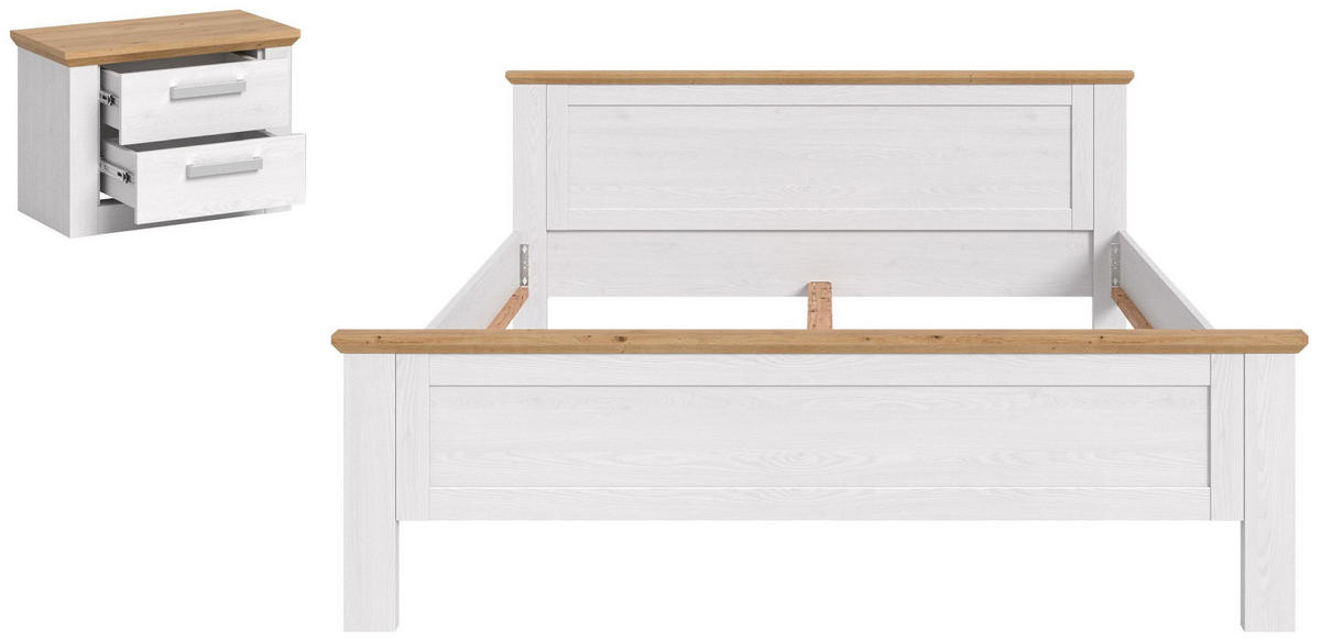 BETTANLAGE Verona Sibiu Lärche Nachbildung 245/90/209 cm - Lärchefarben, Holzwerkstoff - Xonox