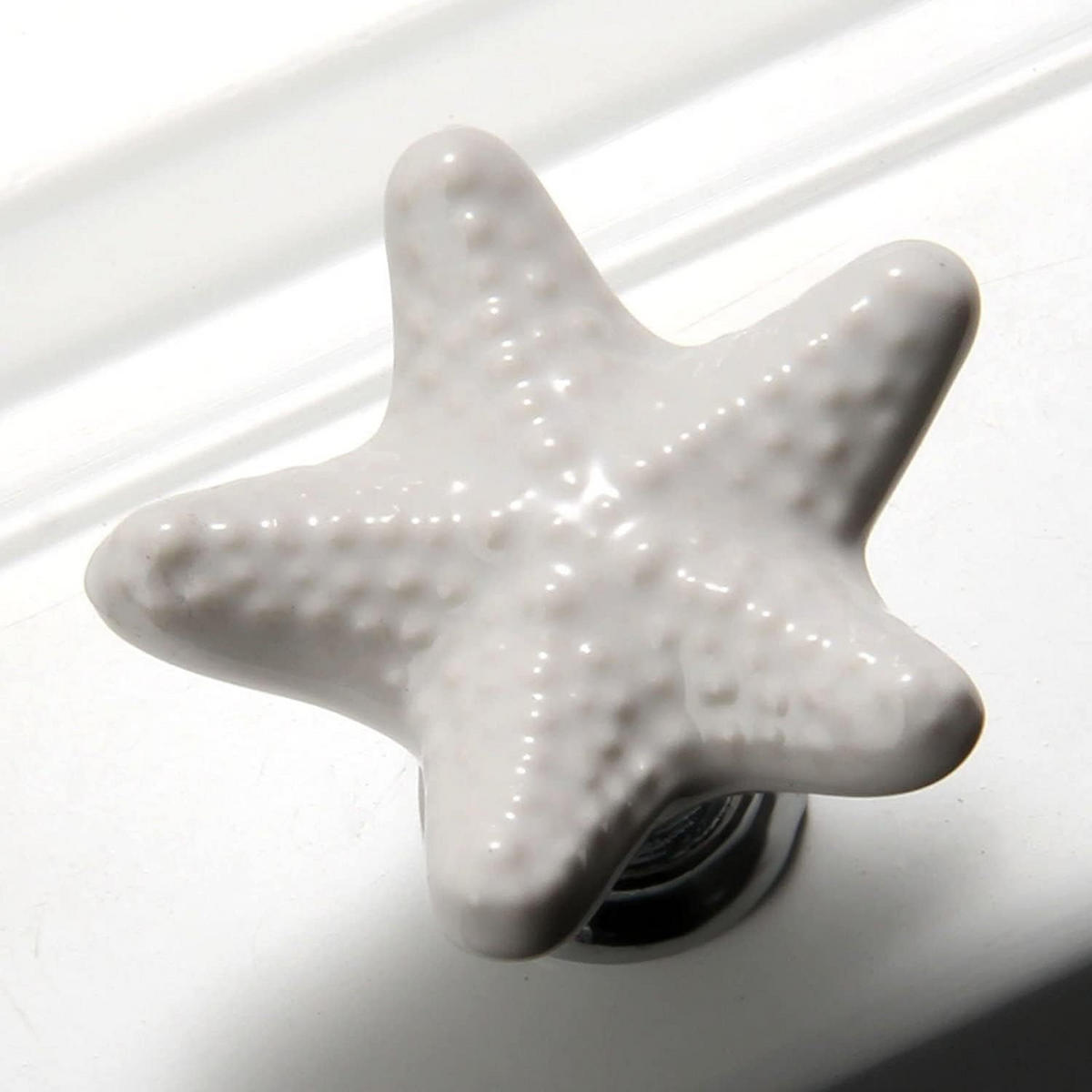 SCHRANKKNOPF Keramik 6er-Set - Weiß, Keramik (3.4/2/3.4cm)