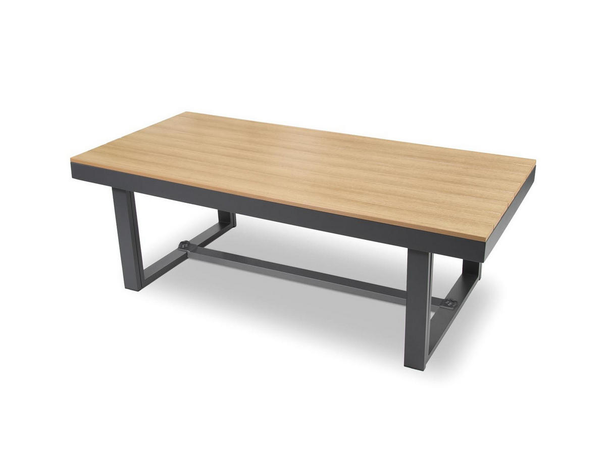 GARTENLOUNGE-SET Largo Grau Aluminium höhenverstellbarer Tisch für 6 Personen - Grau, Kunststoff - bellavista - Home & Garden