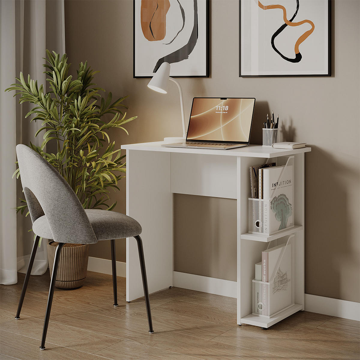 PSACÍ STŮL Simple Bílá - bílá, kompozitní dřevo (40/80/76cm) - Vicco