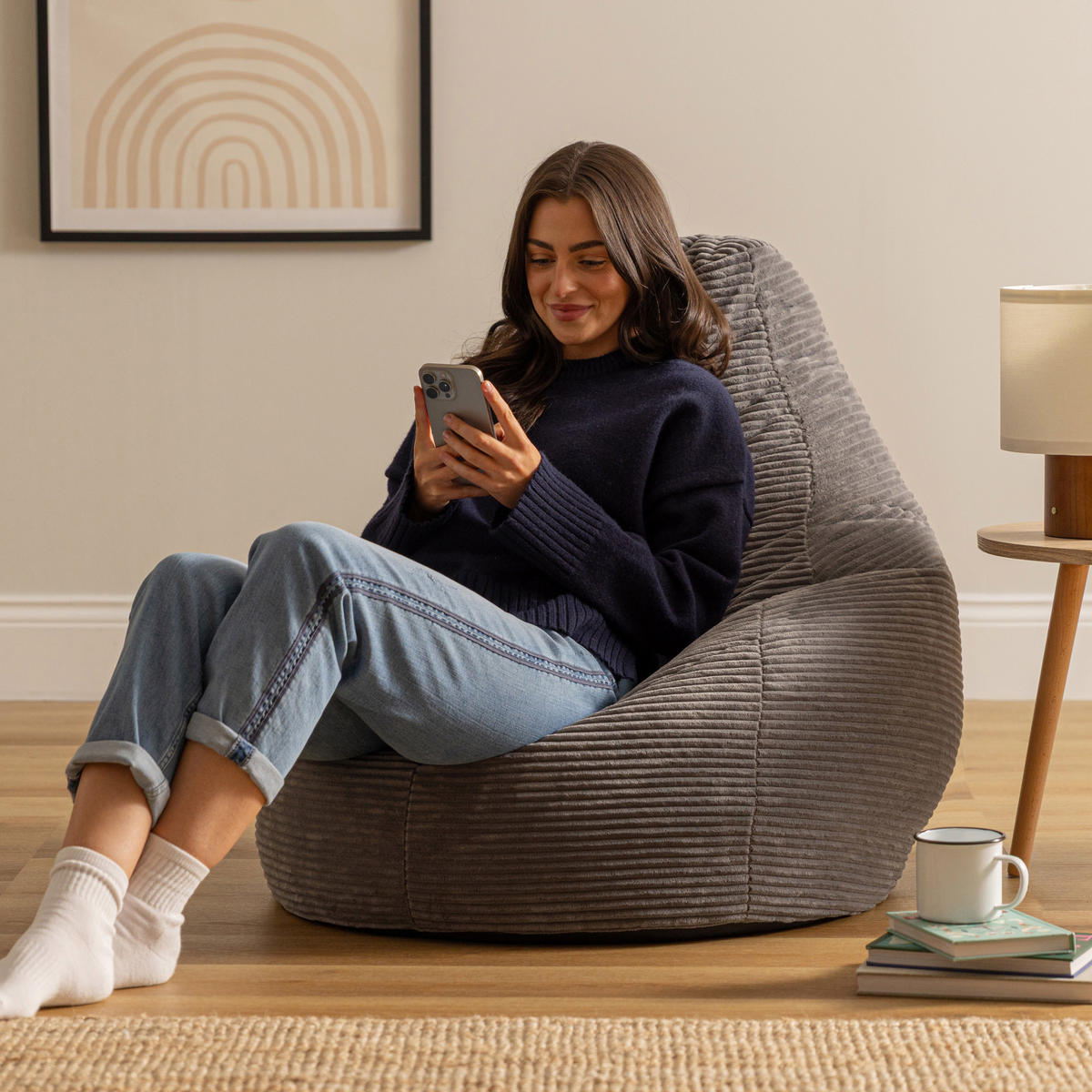 SITZSACK Dalton - Dunkelgrau, Kunststoff/Textil (90/73/84cm) - icon