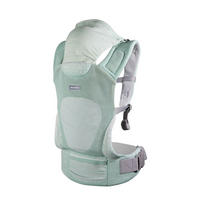 BABYTRAGE Hoody Fly grün Hüftsitz, 3 Tragepositionen, Strickstoff, gepolsterte Gurte, 15 kg - Grün, Textil (25/15/65cm) - Kikka boo