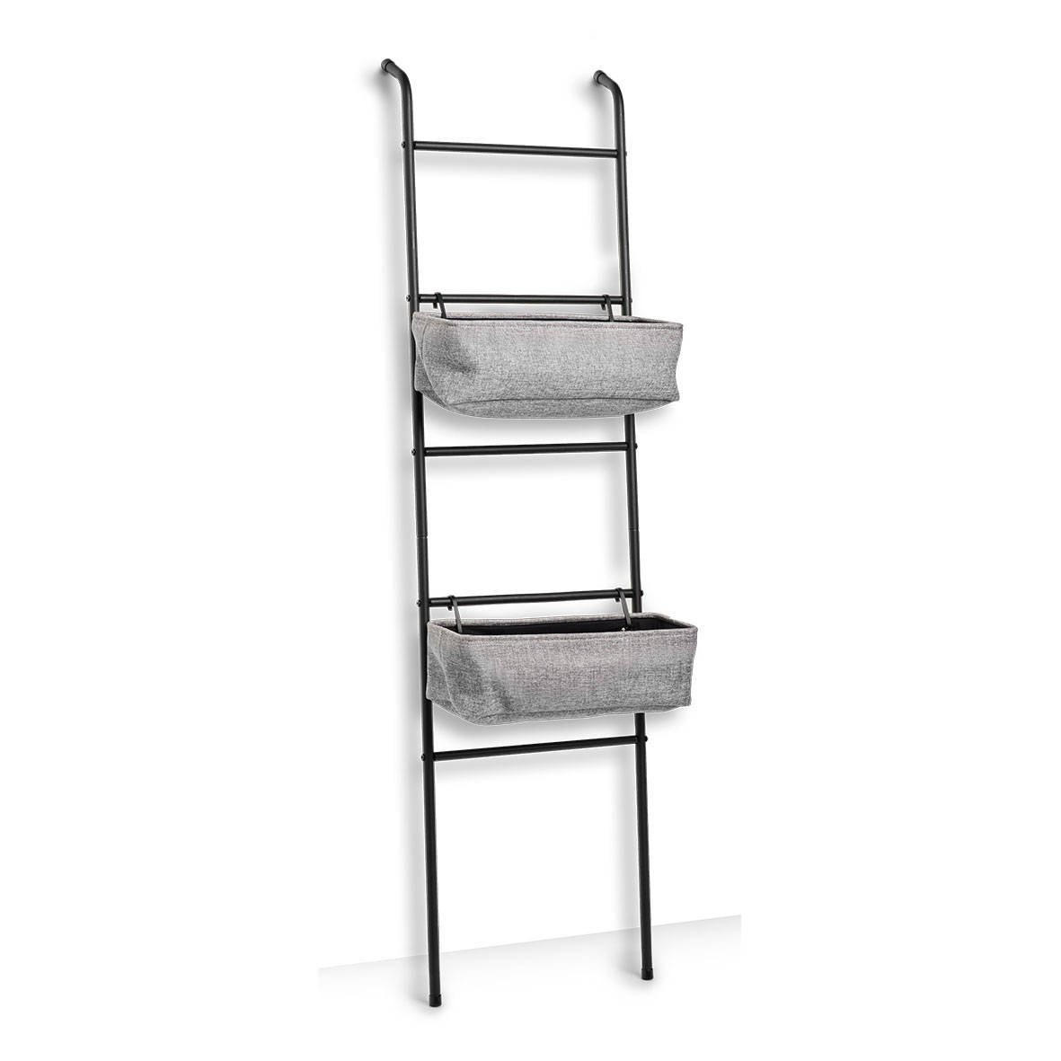 LEITERREGAL für Badezimmer 43/23/166 cm - Schwarz, Metall (23/166/43cm) - ZELLER