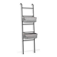 LEITERREGAL für Badezimmer 43/23/166 cm - Schwarz, Metall (23/166/43cm) - ZELLER