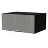 AUFSATZSCHRANK Essen W6B/80 Grau Hochglanz / Schwarz Matt 80 / 59 / 36cm - Schwarz/Grau, Holz/Holzwerkstoff (80/36/59cm) - Feldmann-Wohnen