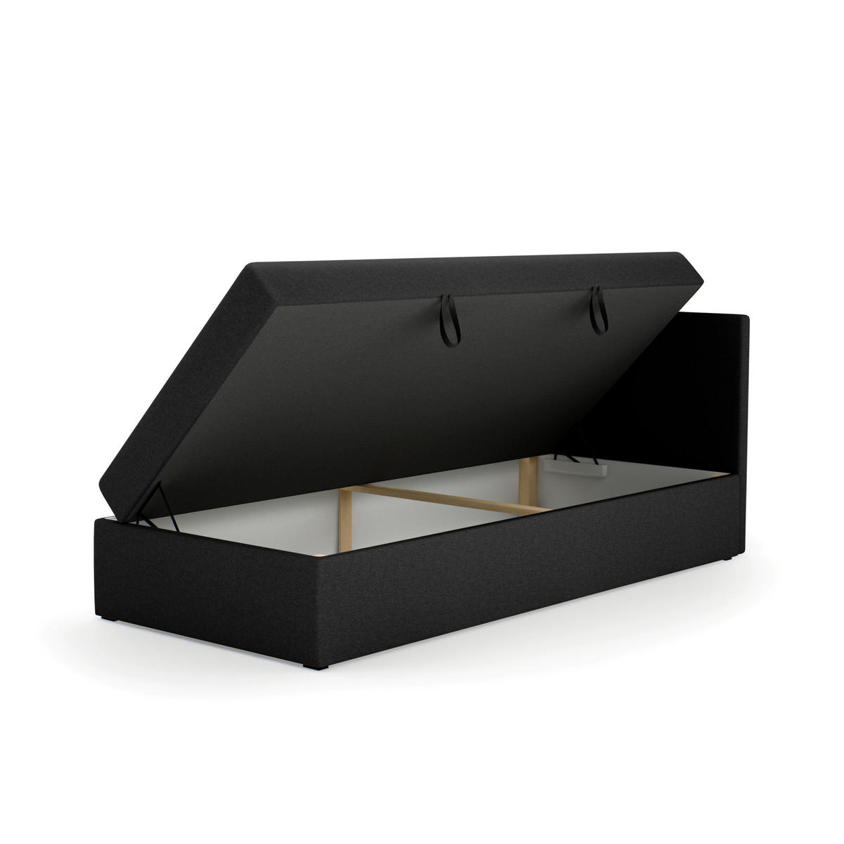 BOXBETT Verdig Mini Basic 80x200 Schwarz Rechts - Schwarz, Holz (80/200cm) - Fedve