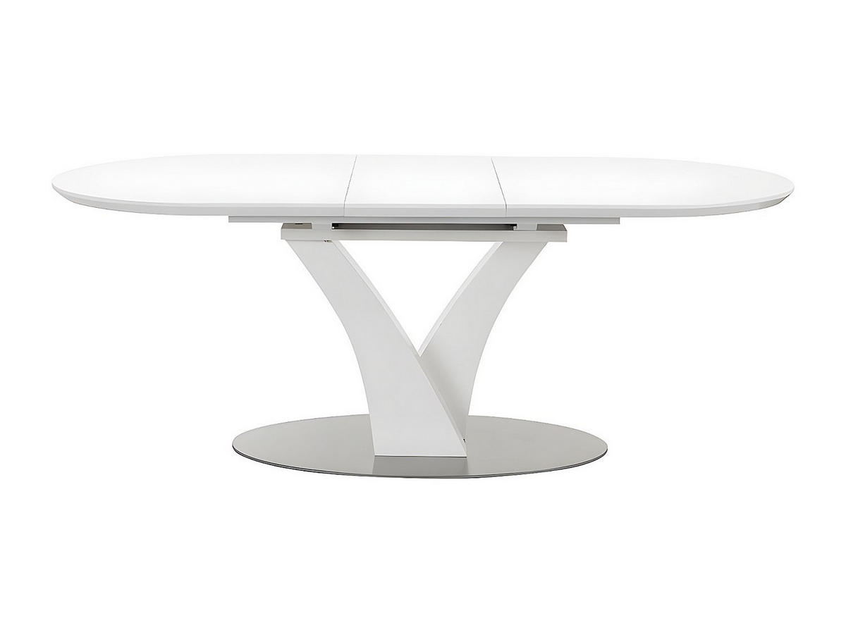 ESSTISCH ausziehbar - 6 bis 8 Sitzplätze - Holz & Edelstahl - Weiß lackiert - TALARA - Weiß, Holz (95/200/76cm) - Vente-Unique