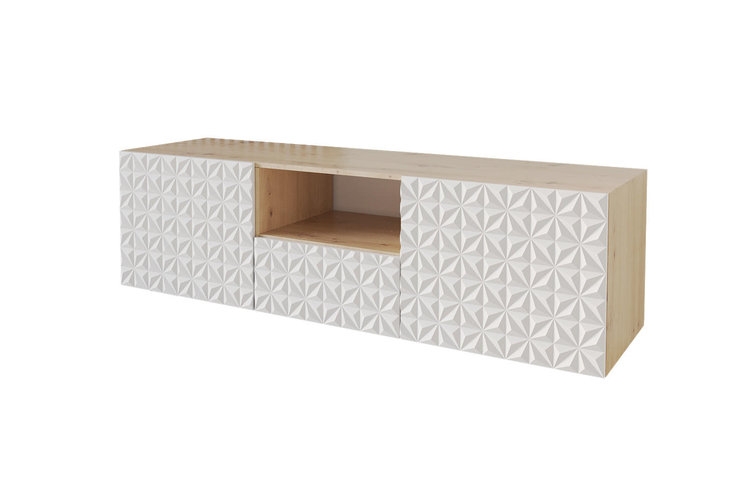 LOWBOARD VIRA-W 140x40x41 cm - Artisan / Weiß - Weiß, Holzwerkstoff (140/40/41cm) - ALTDECOR