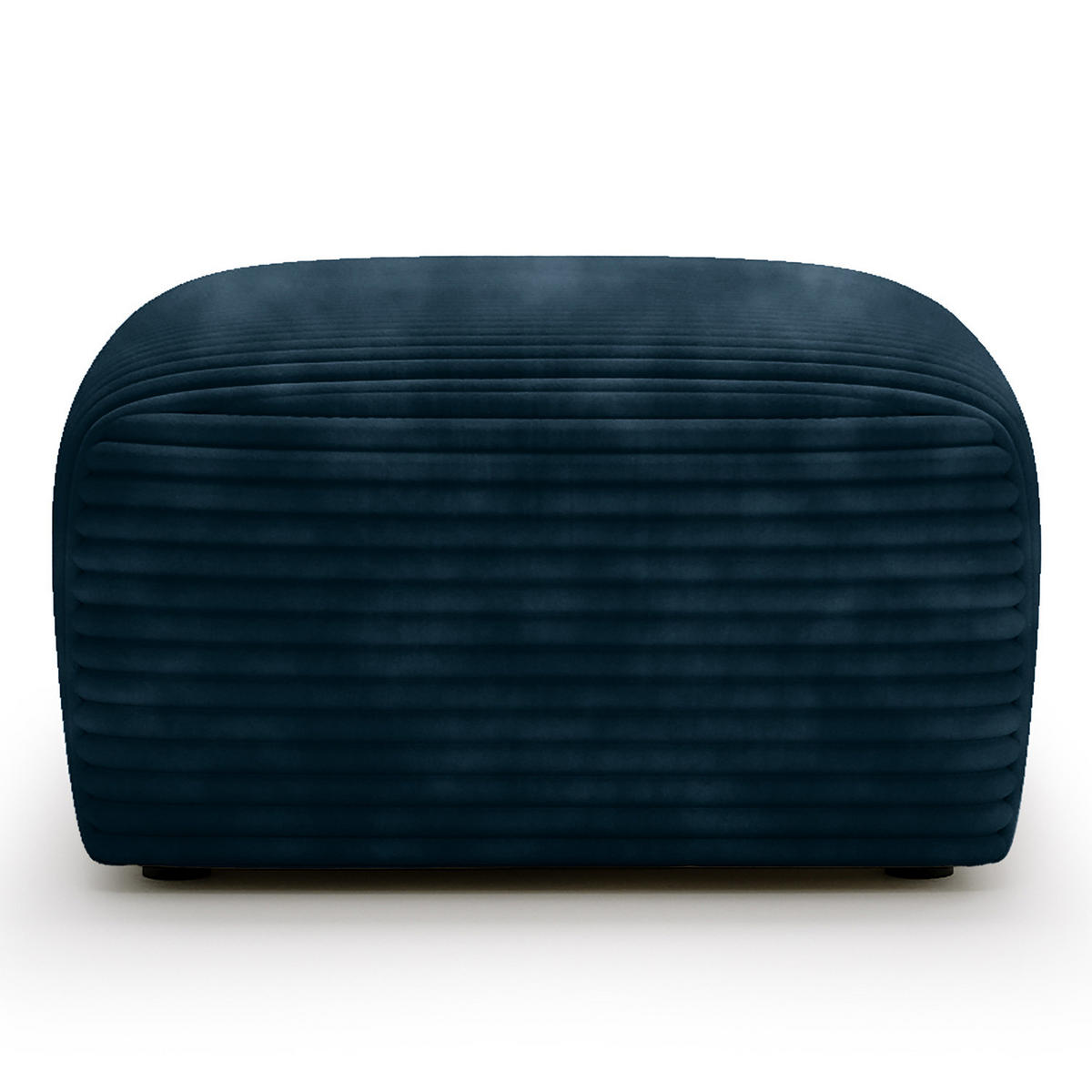POLSTERHOCKER - Cord - Blau/Schwarz, Kunststoff/Textil (110/40/72cm) - home24