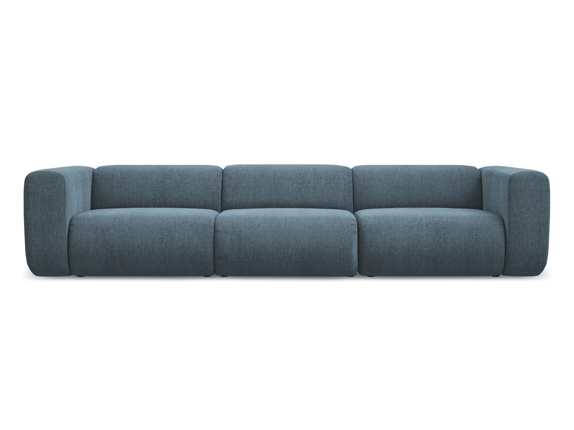 4-SITZER-SOFA Chenille Stoff Blau - Blau/Blaugrau, Kunststoff/Textil (319/70/89cm) - Makamii