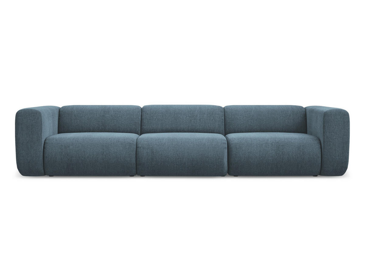 4-SITZER-SOFA Chenille Stoff Blau - Blau/Blaugrau, Kunststoff/Textil (319/70/89cm) - Makamii