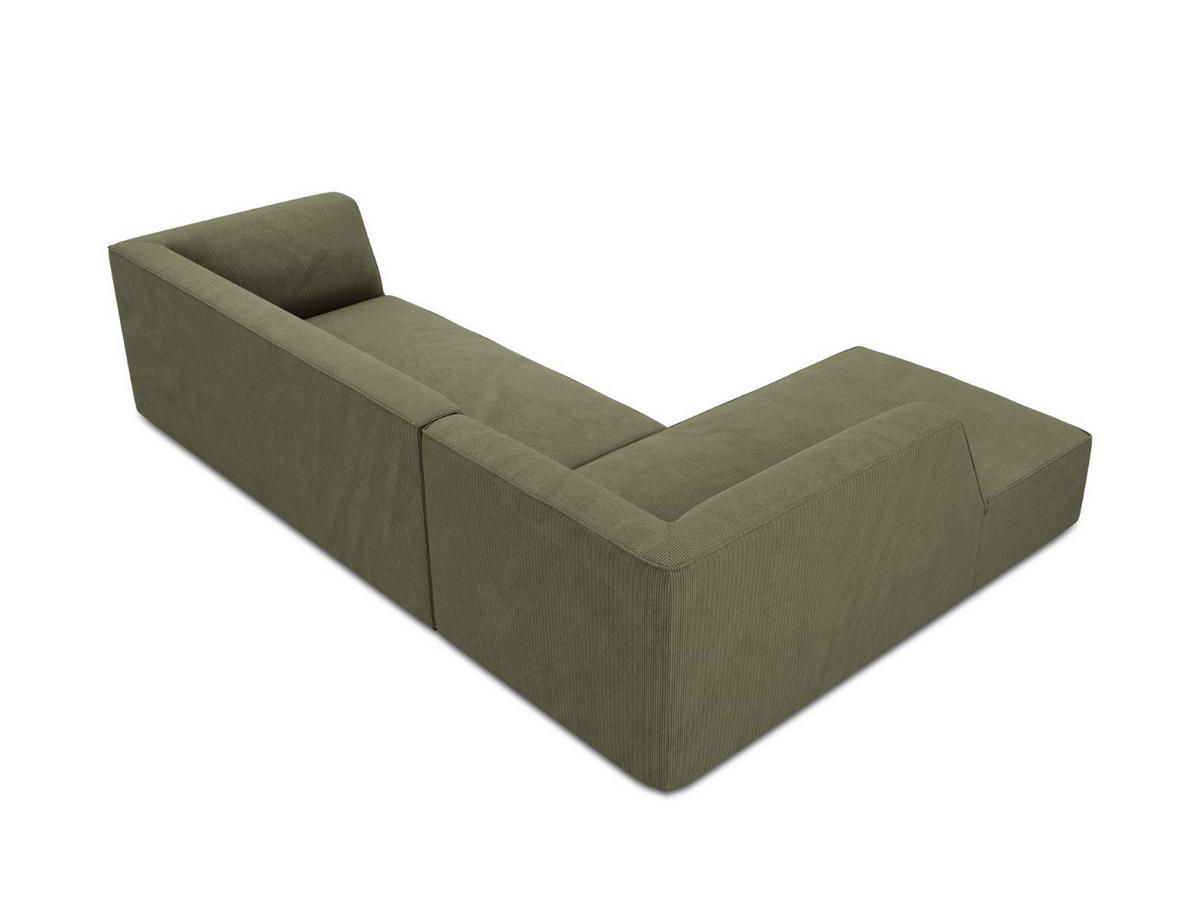 ECKSOFA links Ruby aus Cord grün 4 Sitzplätze - Grün, Textil (180/273cm) - Micadoni