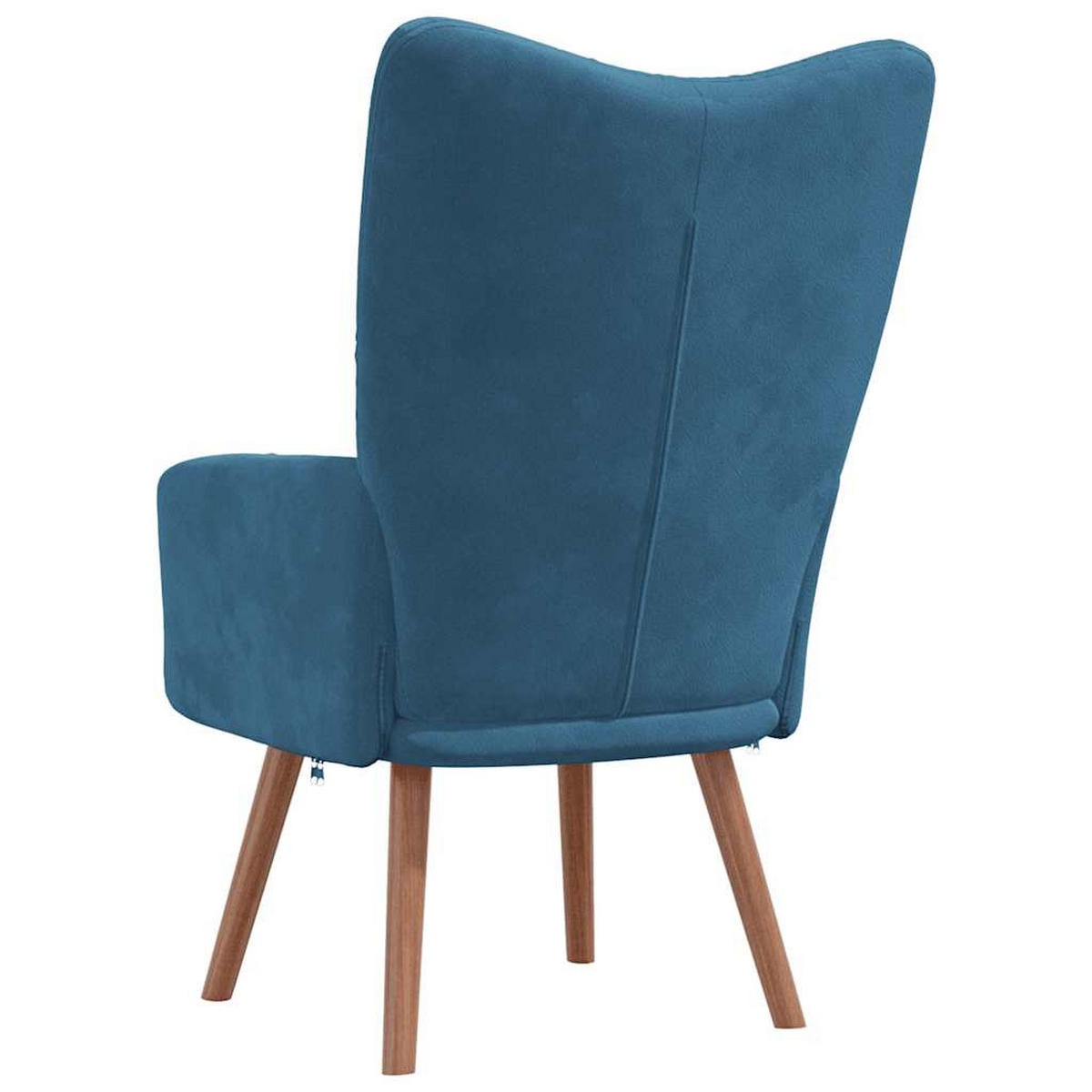 SESSEL mit Holzbeine 61,5/69/95,5 cm aus Samt Blau - Blau/Braun, Holz/Textil (61.5/95.5/69cm) - vidaXL
