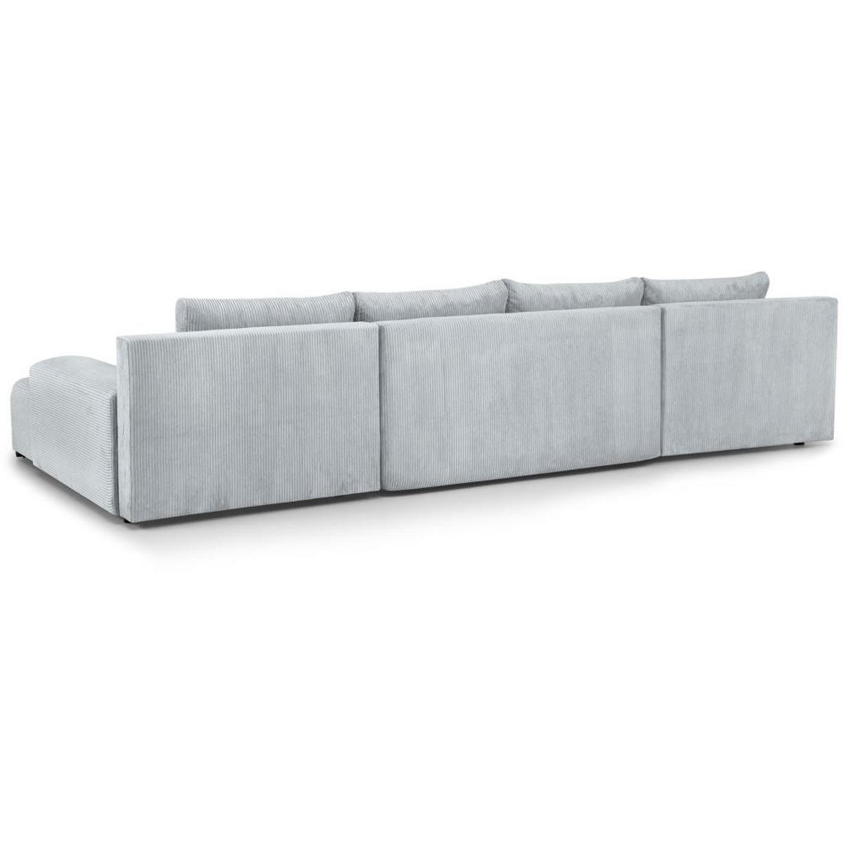WOHNLANDSCHAFT Benny U hellgrau - Hellgrau/Schwarz, Textil/Metall (350/85/186cm) - Beautysofa