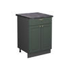 KÜCHENUNTERSCHRANK Fame-Line Grün-Gold Landhaus 60 cm mit Schublade AP Anthrazit - Anthrazit/Grün, Holzwerkstoff (60/82/60cm) - Vicco