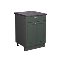 KÜCHENUNTERSCHRANK Fame-Line Grün-Gold Landhaus 60 cm mit Schublade AP Anthrazit - Anthrazit/Grün, Holzwerkstoff (60/82/60cm) - Vicco