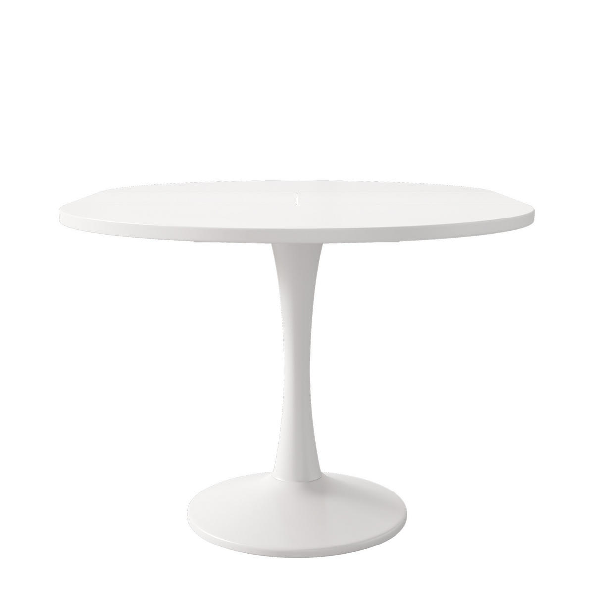 ESSTISCH ausziehbar oval MDF Weiß - Weiß, Holzwerkstoff (140/100/75cm) - Meubliv