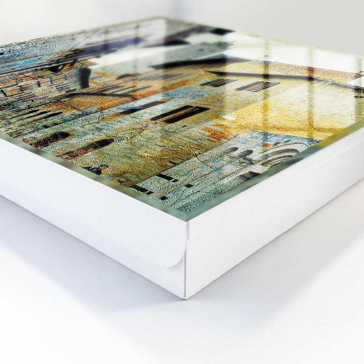 SCHLÜSSELBOX Weiß 30x30 cm – Türöffnung nach rechts - Mittelmeerstraße - Beige, Metall (30/30/5cm) - TULUP