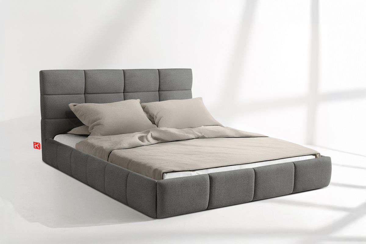 POLSTERBETT ALTOS Bouclé, dunkelgrau - Dunkelgrau, Holz/Holzwerkstoff (160/200cm) - KONSIMO®