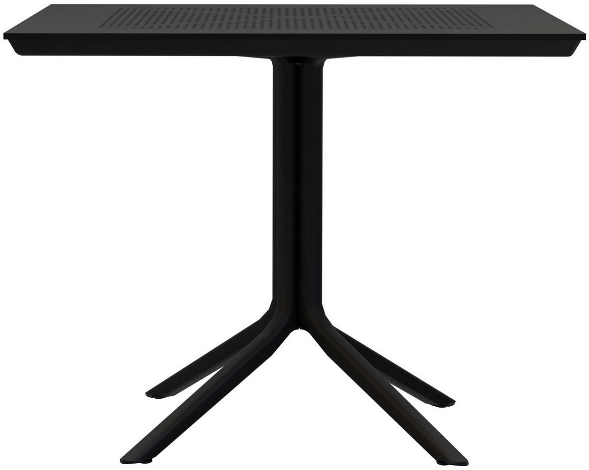 GARTENTISCH eckig 80/80/74 cm Kunststoff Schwarz - Schwarz, Kunststoff (80/80/74cm) - CLP