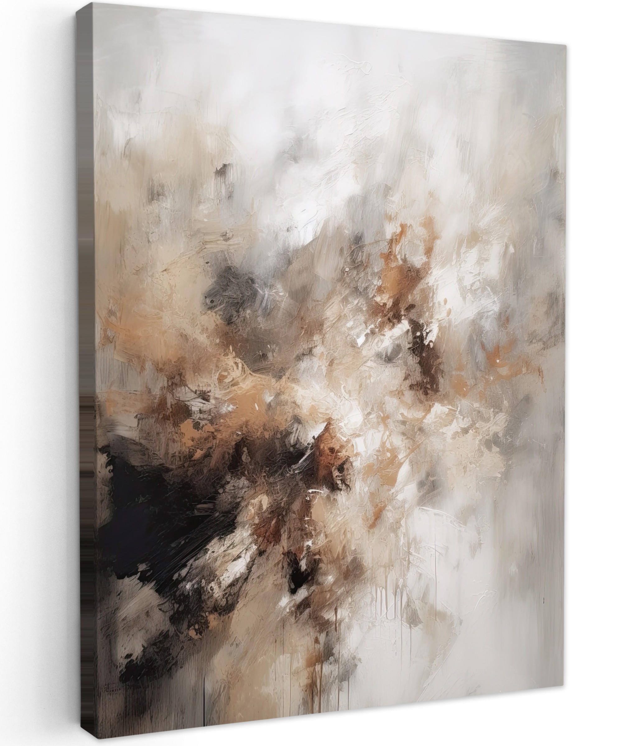 MuchoWow OBRAZ NA PLÁTNĚ Barva - abstraktní - béžová - umění 30x40 cm
