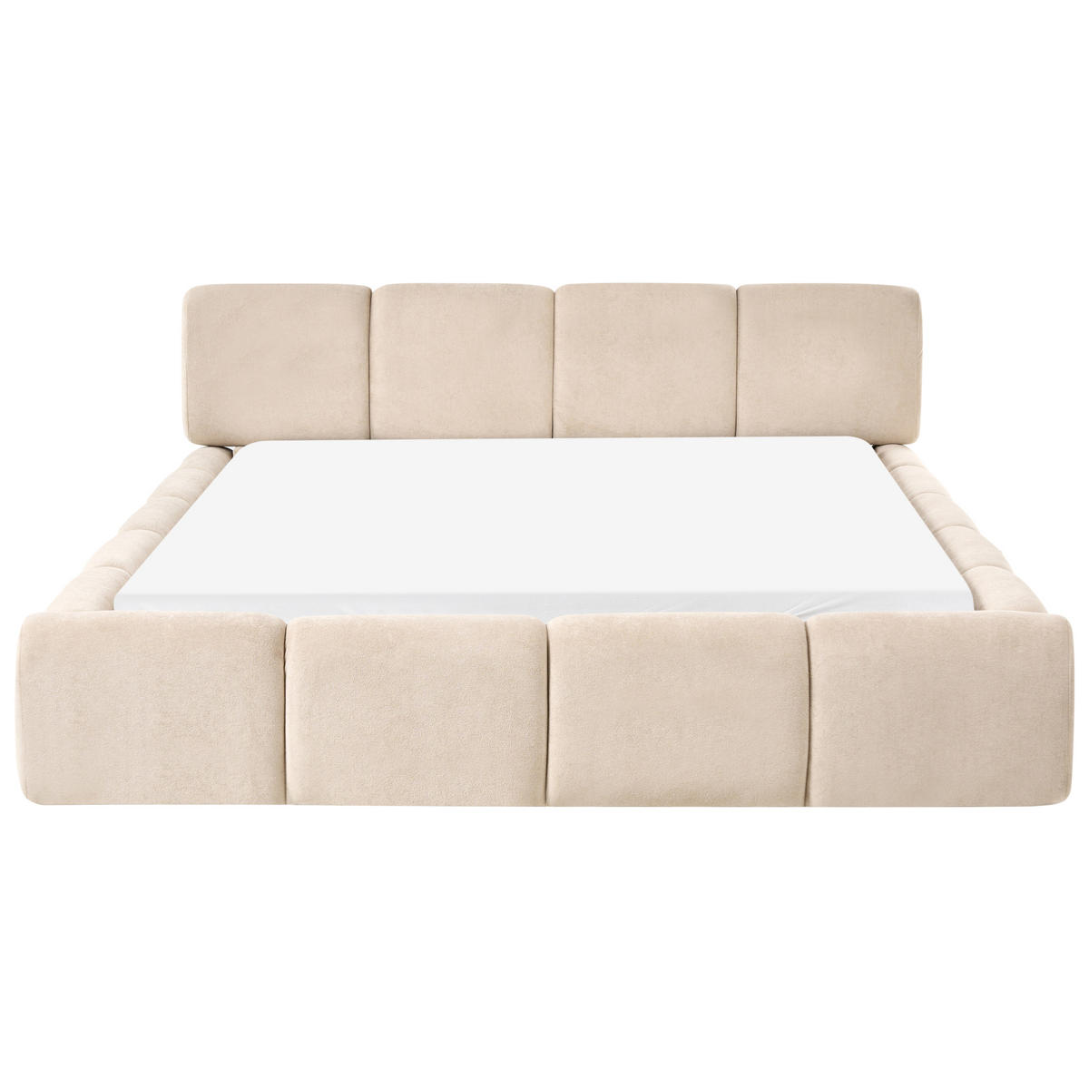 BETT mit Lattenrost 160/200 cm Stoff Taupe Orville - Taupe, Textil (160/200cm) - Beliani