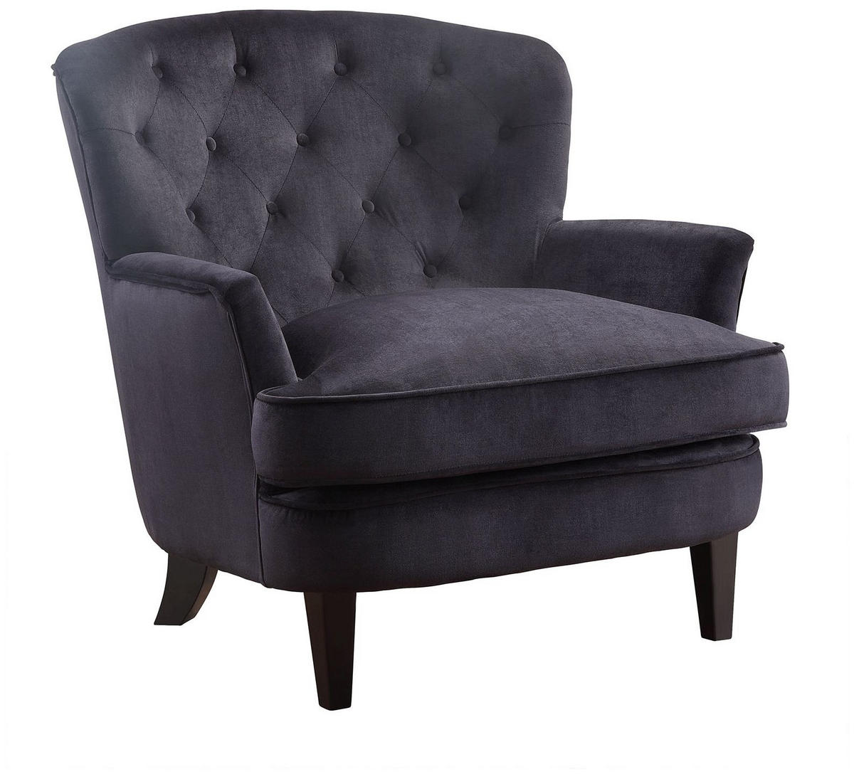 SESSEL Leo Samt Schwarz - Schwarz, Textil (82/88/83cm) - ATLANTIC home collection