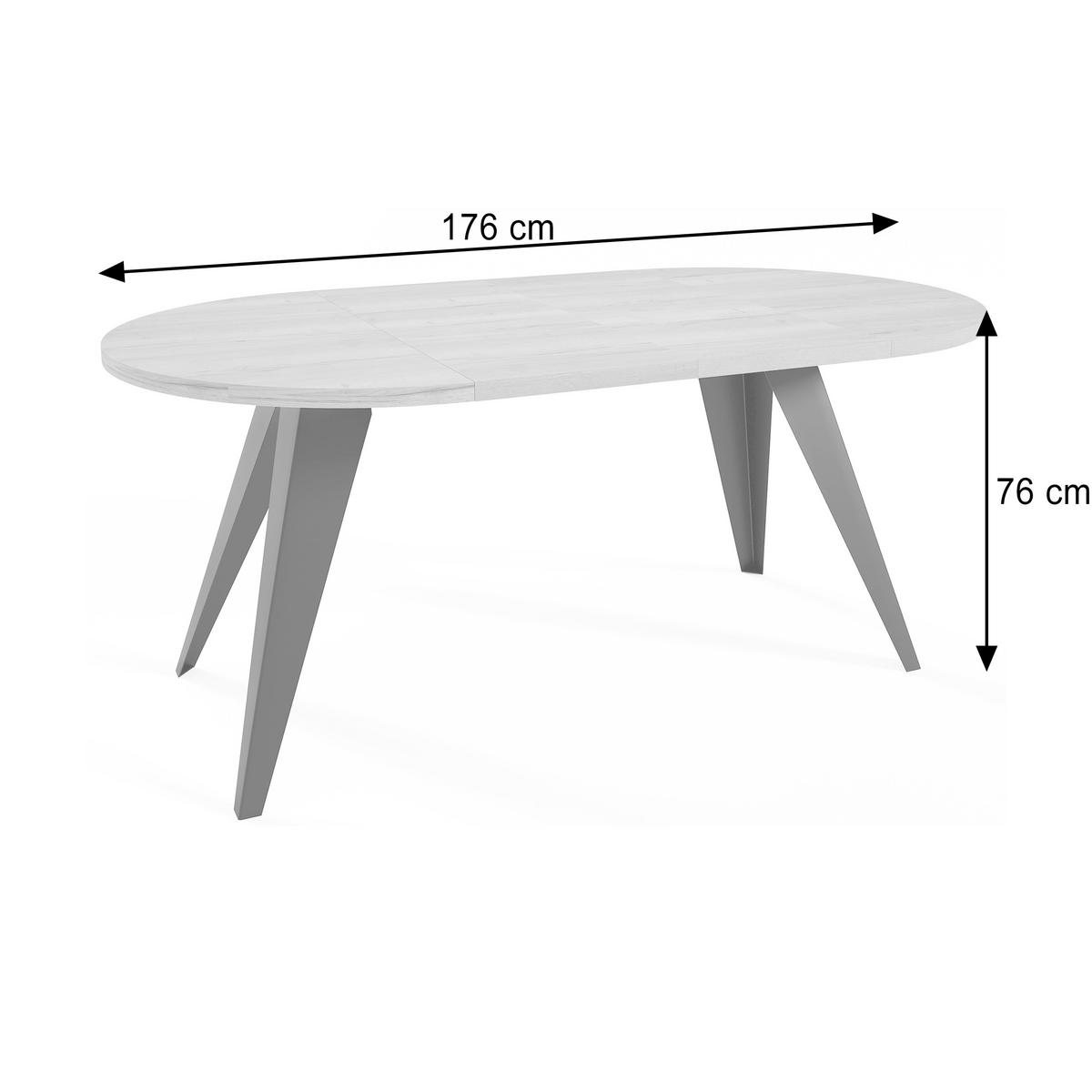 ESSTISCH Alma, Tisch mit Ausziehfunktion, 100 cm, Schwarz+Black Pietra Grigia - Schwarz, Metall (100/100/76cm) - Beautysofa