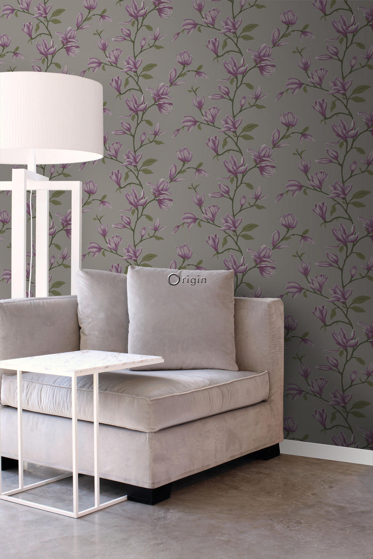 TAPETE Magnolie 53 cm x 10.05 m - Lila, Papier (53/1000cm) - Origin Wallcoverings