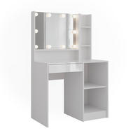 SCHMINKTISCH Sherry Weiß/Weiß Hochglanz 89.8 cm 4 Teile - Weiß Hochglanz, Holzwerkstoff (89.8/76/50.1cm) - Vicco