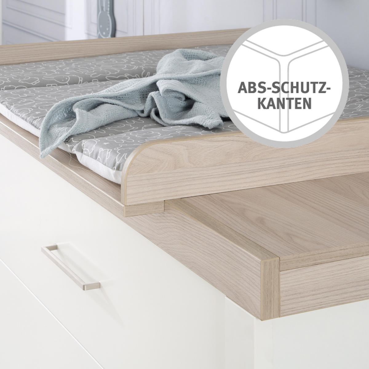WICKELKOMMODE Lucy - Weiß, Holzwerkstoff/Metall (120/98/75cm) - Roba