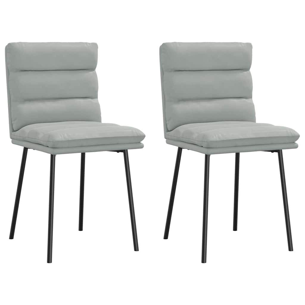 ESSZIMMERSTÜHLE 2 Stk. Hellgrau Samt 45*54*83cm - Hellgrau, Metall (45/83/54cm) - ZMH