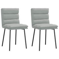 ESSZIMMERSTÜHLE 2 Stk. Hellgrau Samt 45*54*83cm - Hellgrau, Metall (45/83/54cm) - ZMH