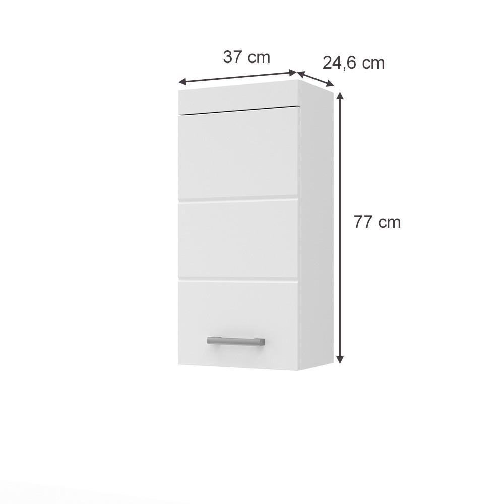 BADSCHRANK Luna Weiß 37 x 77 cm - Weiß, Holzwerkstoff (37/77/24.6cm) - Vicco